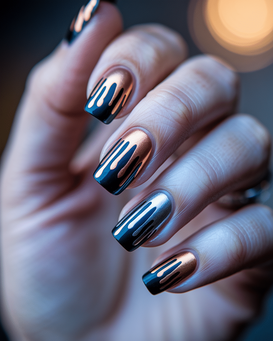 0007_3_a-close-up-photograph-captures-the-intri_brrhjezFT3WL4xa--2zkFQ_WE_7hlWfS9-AF0gS7gGnDA Elegant Metallic Nail Designs That Combine Gold, Silver, and Rose Gold Foils
