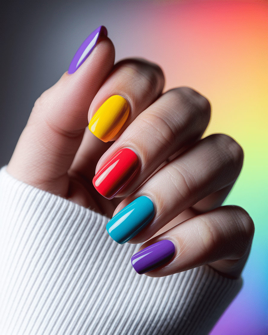 Creative Nail Design Ideas You Can Try with Any Multi-Color Polish Set