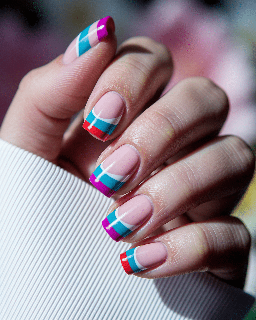 Creative Nail Design Ideas You Can Try with Any Multi-Color Polish Set