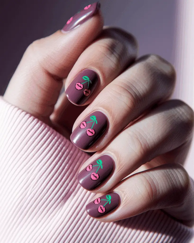 Romantic Cherry Nail Designs for a Sweet and Flirty Look 8 Romantic Cherry Nail Designs for a Sweet and Flirty Look