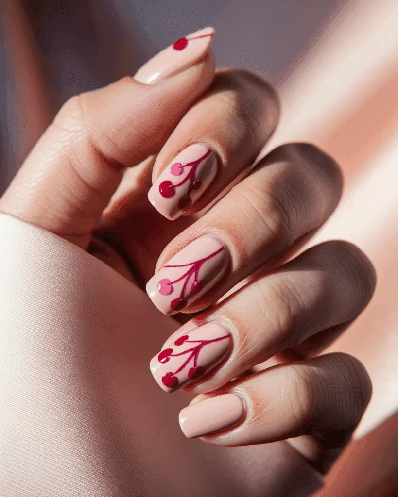 Romantic Cherry Nail Designs for a Sweet and Flirty Look 7 Romantic Cherry Nail Designs for a Sweet and Flirty Look
