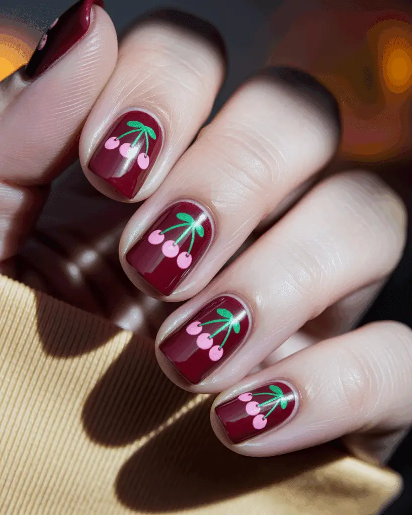 Romantic Cherry Nail Designs for a Sweet and Flirty Look 6 Romantic Cherry Nail Designs for a Sweet and Flirty Look
